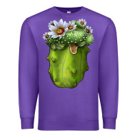 Purple blossfeldia cacti Premium Sweatshirt - LillyAllenDesigns