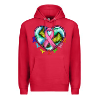 Heart Earth And Cancer Ribbon Premium Hoodie | Teevron