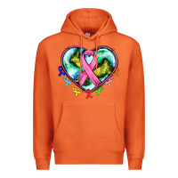 Carrot heart earth and cancer ribbon Premium Hoodie - AdoDesignShop