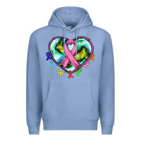 Colony Blue heart earth and cancer ribbon Premium Hoodie - AdoDesignShop