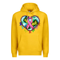 Lemon heart earth and cancer ribbon Premium Hoodie - AdoDesignShop