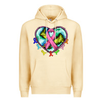 Pina Colada heart earth and cancer ribbon Premium Hoodie - AdoDesignShop
