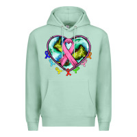 Seafoam heart earth and cancer ribbon Premium Hoodie - AdoDesignShop