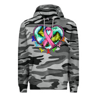 Slate Camo heart earth and cancer ribbon Premium Hoodie - AdoDesignShop