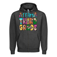 Charcoal Heather team third grade Zipper Hoodie - JahusDesignShop