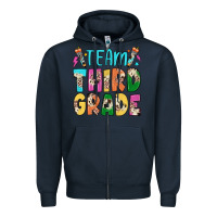 Navy team third grade Zipper Hoodie - JahusDesignShop