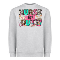 Heather Grey nurse on duty Heavyweight Sweatshirt - RanaPortraitStore