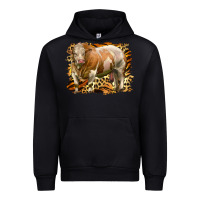 Black western simmental bull Urban Hoodie - LillyAllenDesigns
