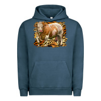 Pigment Midnight Navy western simmental bull Urban Hoodie - LillyAllenDesigns