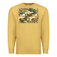 Antique Gold leopard camo pattern background Premium Sweatshirt - Jasminsmagicworld