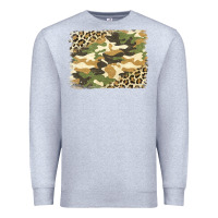 Heather Grey leopard camo pattern background Premium Sweatshirt - Jasminsmagicworld