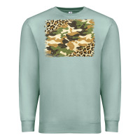 Seafoam leopard camo pattern background Premium Sweatshirt - Jasminsmagicworld