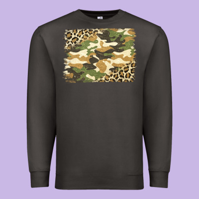 Leopard Camo Pattern Background Premium Sweatshirt Designed By Jasminsmagicworld