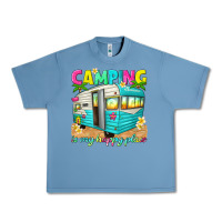 Pebble Blue camping is my happy place Urban Heavy Tee - texasbilliewilder