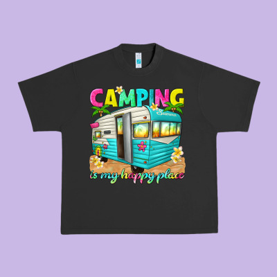 Camping Is My Happy Place Urban Heavy Tee Designed By Texasbilliewilder