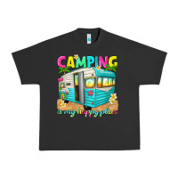 Pigment Black camping is my happy place Urban Heavy Tee - texasbilliewilder