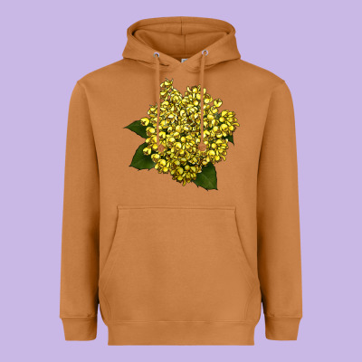 Oregon Grape Flower Illustrations Heavyweight Hoodie Designed By Lillyallendesigns