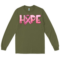 Army Green hope and pink ribbon Long Sleeve Tee - HRA Design Shop
