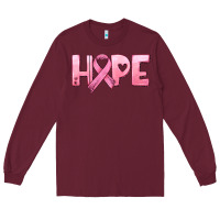 Burgundy hope and pink ribbon Long Sleeve Tee - HRA Design Shop