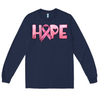 Navy hope and pink ribbon Long Sleeve Tee - HRA Design Shop