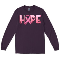 Hope And Pink Ribbon Long Sleeve Tee | Teevron