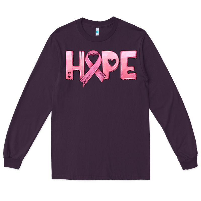 Hope And Pink Ribbon Long Sleeve Tee by HRA Design Shop | Teevron