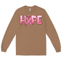 Toasted Coconut hope and pink ribbon Long Sleeve Tee - HRA Design Shop