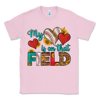 Bubblegum Pink my heart is on that field baseball Classic Tee - HRA Design Shop