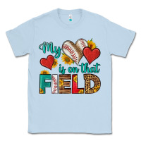 Dusty Blue my heart is on that field baseball Classic Tee - HRA Design Shop