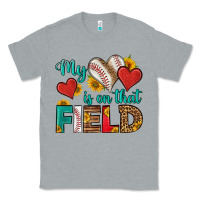 Heather Grey my heart is on that field baseball Classic Tee - HRA Design Shop