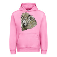Fuchsia Pink lincoln sheep head Urban Hoodie - LillyAllenDesigns