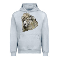 Heather Grey lincoln sheep head Urban Hoodie - LillyAllenDesigns