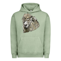 Pigment Oil Green lincoln sheep head Urban Hoodie - LillyAllenDesigns