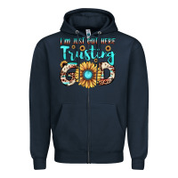 Navy i'm just out here trusting god Zipper Hoodie - JahusDesignShop