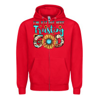 Red i'm just out here trusting god Zipper Hoodie - JahusDesignShop