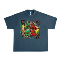 Midnight Navy softball mama with leopard Urban Heavy Tee - Zillion Design Studio