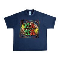 Navy softball mama with leopard Urban Heavy Tee - Zillion Design Studio