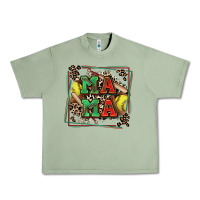 Oil Green softball mama with leopard Urban Heavy Tee - Zillion Design Studio