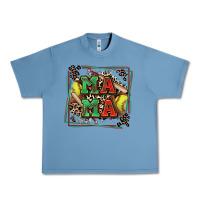 Pebble Blue softball mama with leopard Urban Heavy Tee - Zillion Design Studio