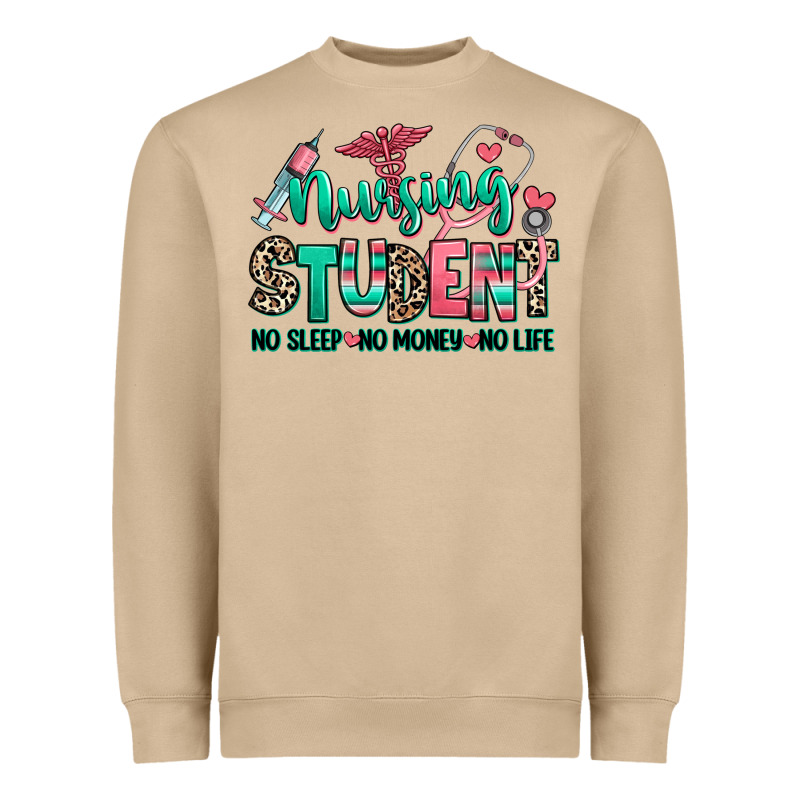 Nursing Student No Sleep No Money No Life Heavyweight Sweatshirt by RanaPortraitStore | Teevron