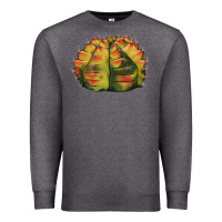 Charcoal Heather Gymnocalycium Variegated Cactus Premium Sweatshirt - LillyAllenDesigns