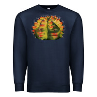 Navy Gymnocalycium Variegated Cactus Premium Sweatshirt - LillyAllenDesigns