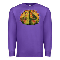 Purple Gymnocalycium Variegated Cactus Premium Sweatshirt - LillyAllenDesigns