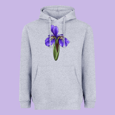 Iris Flower Illustrations Heavyweight Hoodie Designed By Lillyallendesigns