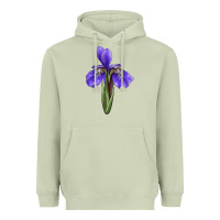 Matcha Iris Flower Illustrations Heavyweight Hoodie - LillyAllenDesigns