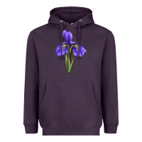 Plum Iris Flower Illustrations Heavyweight Hoodie - LillyAllenDesigns