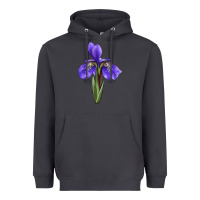 Smoke Iris Flower Illustrations Heavyweight Hoodie - LillyAllenDesigns