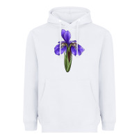 White Iris Flower Illustrations Heavyweight Hoodie - LillyAllenDesigns