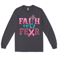 Smoke faith over fear with cross and ribbon Long Sleeve Tee - HRA Design Shop