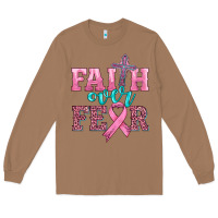 Toasted Coconut faith over fear with cross and ribbon Long Sleeve Tee - HRA Design Shop